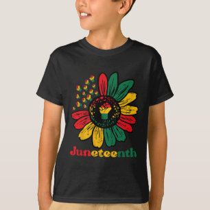 T-shirt Junetten Poings de tournesol africain Filles Enfan