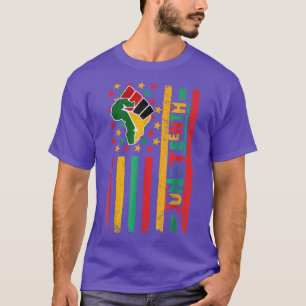 T-shirt Junetten USA Flag Black History Day Afro America