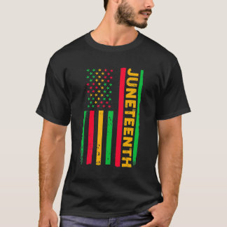 T-shirt Junetten USA Flag Black History Day Afro America