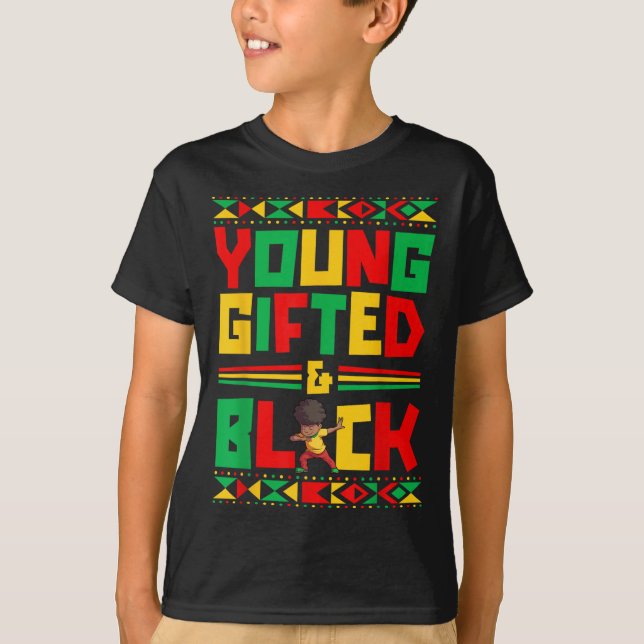 T-shirt Junetten Young Black Boy African American Historie (Devant)