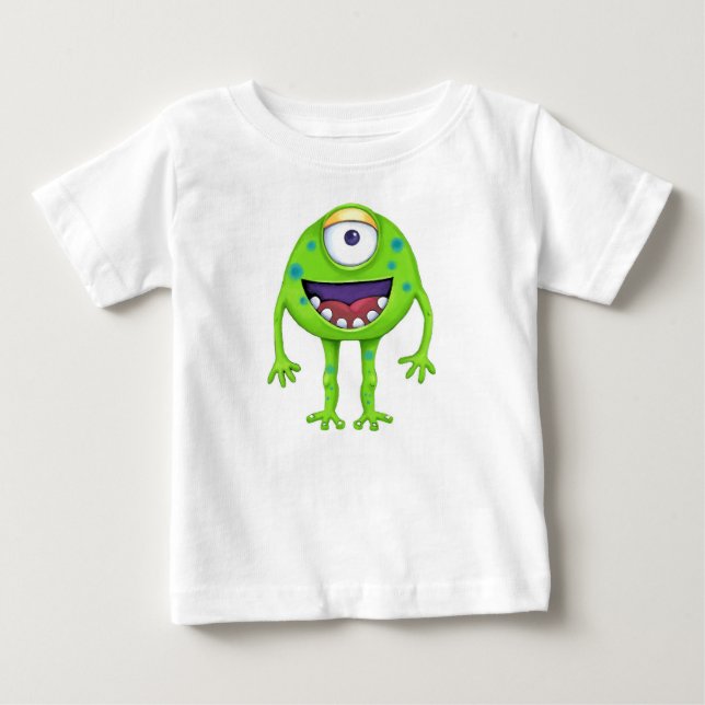 T - Shirt Junge oder Mädchen - Grünes Monster (Vorderseite)