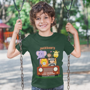 T-shirt Jungle Safari Wild One Zoo Anniversaire de enfant 