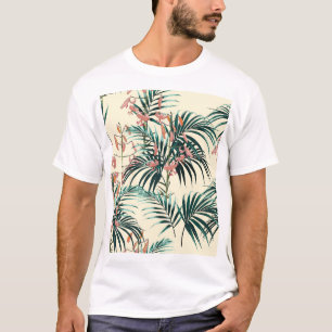 T-shirt Jungle vintage : Vert foncé, Lys orange.