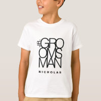 junior Groomsman en typographie noire, mariage