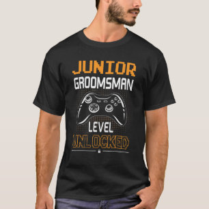 T-shirt Junior Groomsman Niveau Déverrouillé Jeu Mariage P