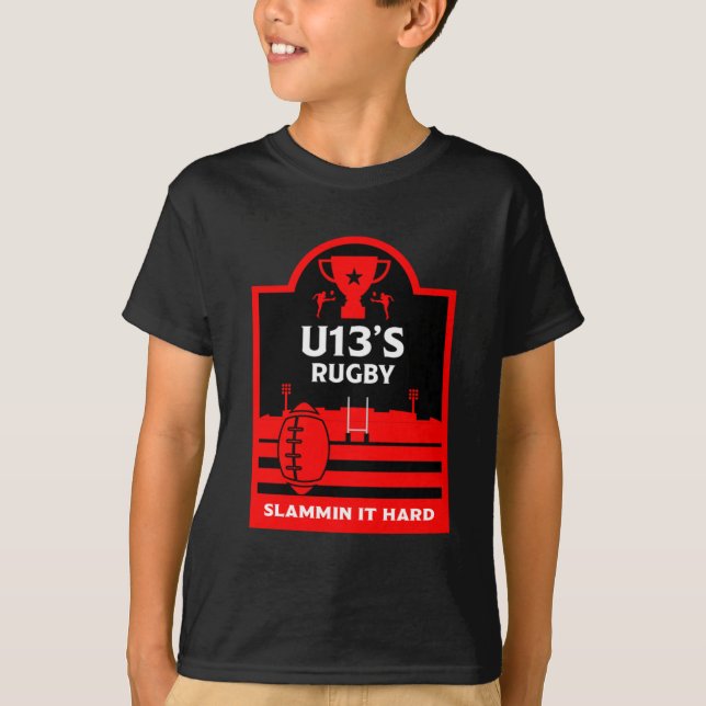 T-Shirt Junior Junior De Joueurs De Rugby U13 (Devant)