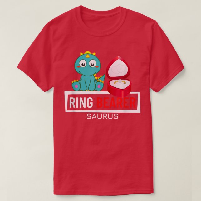 T-shirt Junior Ring Bearer Saurus Wedding Party Kids Ring  (Design devant)