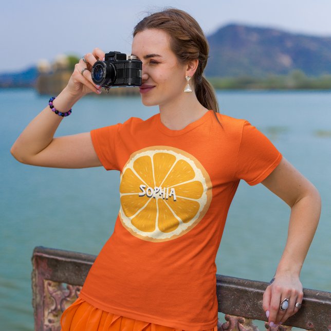 T-shirt Jus de citron frais orange (Créateur téléchargé)