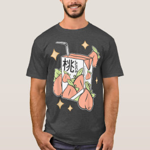 T-shirt Jus De Pêche Japonais Cute Boire Kawaii Manga Anim