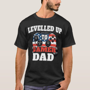 T-shirt Jusqu'à Gamer Papa : contrôleur de drapeau américa