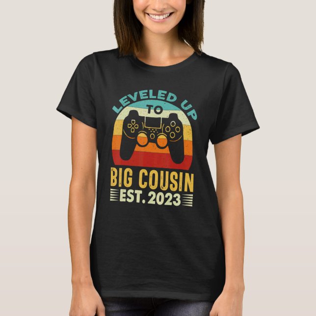 T-shirt Jusqu'À Gros Cousin 2023 Grossesse De Jeux Ann (Devant)