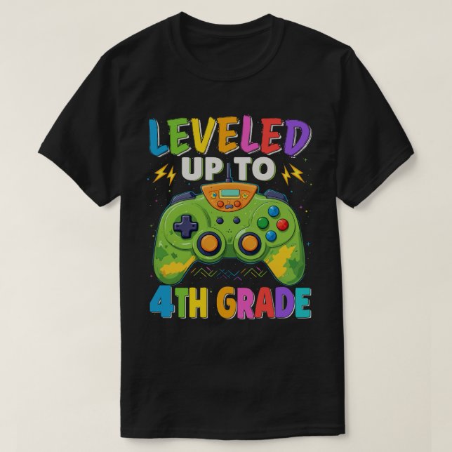 T-shirt Jusqu'À La 4E Année Gamer Retour À L'École (Design devant)