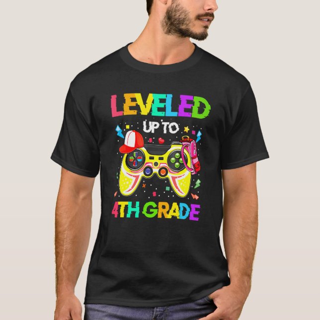 T-shirt Jusqu'À La 4E Année Gamer Retour À L'École 4E G (Devant)