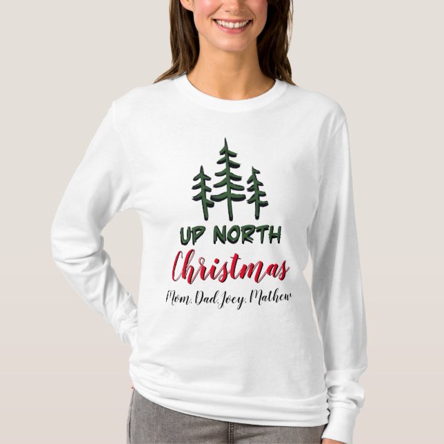 T-shirt Jusqu'à Noël du Nord, personnalisable | evergreens (Devant)