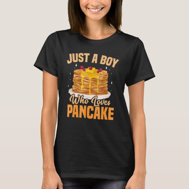 T-shirt Just A Boy Who Loves Pancake Pancake Day Foodie Fl (Devant)