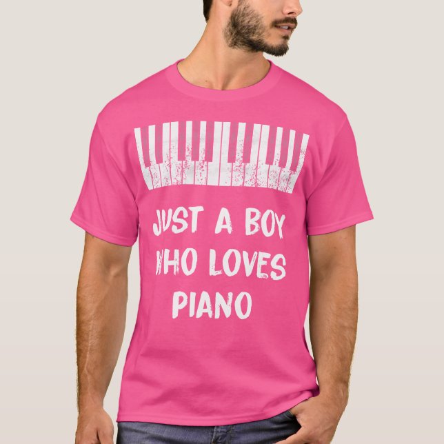 T-shirt Just A Boy Who Loves Piano (Devant)