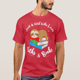 T-shirt Just A Girl Who Likes Sloths And Books Animal Book