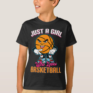 T-shirt Just A Girl Who Love Basketball Citation pour Bask