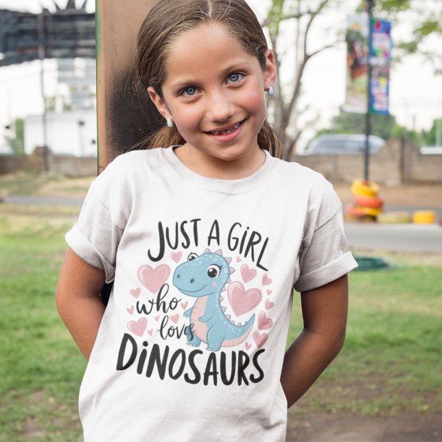 T-shirt Just a Girl who Loves Dinosaurs - Cute Dino Lover  (Créateur téléchargé)