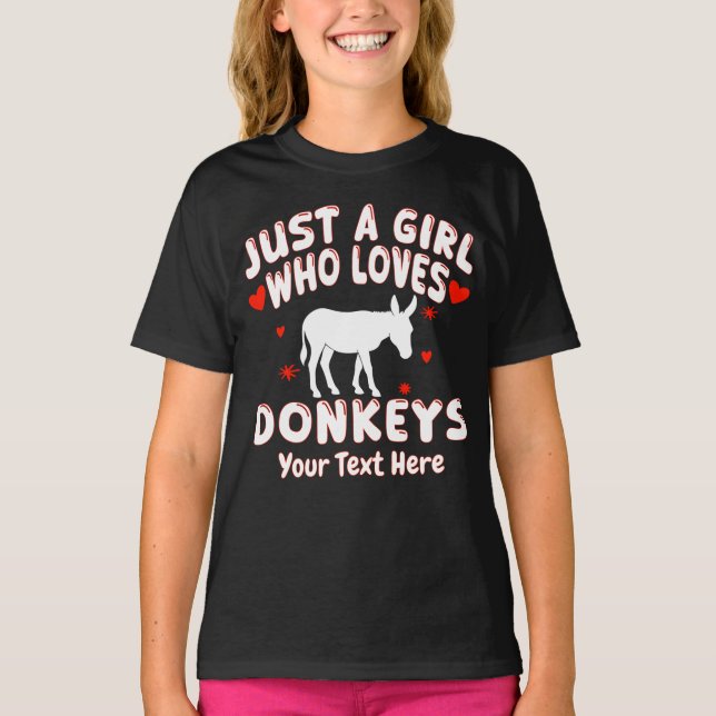 T-shirt Just A Girl Who Loves Donkeys Personalized (Devant)