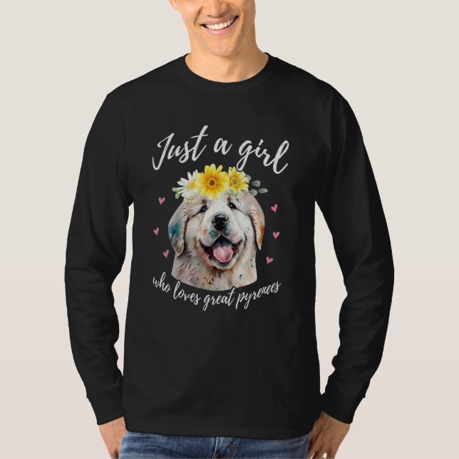 T-shirt Just A Girl Who Loves Great Pyrenees - Cute Dog Ow (Devant)