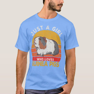 T-shirt Just A Girl Who Loves Guinea Pigs Lover Wheek Retr