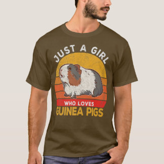 T-shirt Just A Girl Who Loves Guinea Pigs Lover Wheek Retr