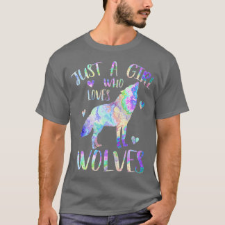 T-shirt Just a Girl Who Loves Wolves mignonne Wolf Lover n