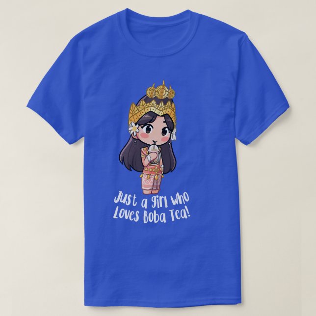 T-shirt Just a Khmer Cambodian Apsara Girl Who Loves Boba  (Design devant)