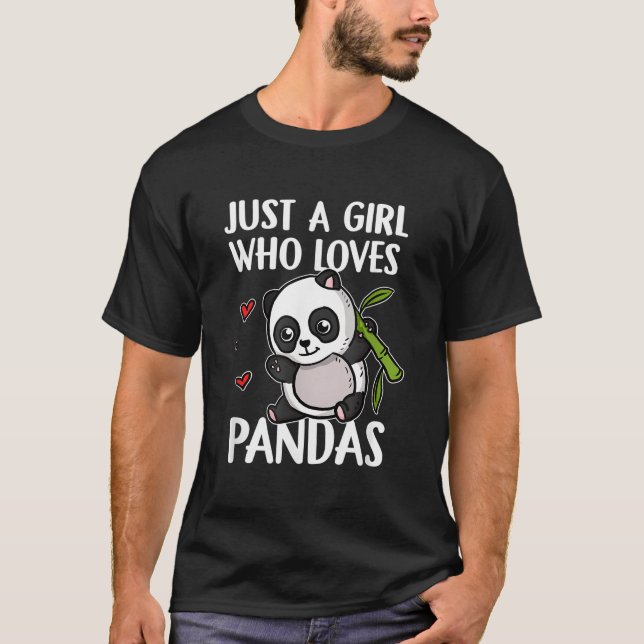 T-shirt Just A Who Loves Pandas Panda Bear Panda (Devant)