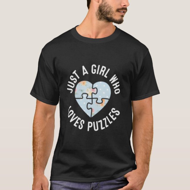 T-shirt Just A Who Loves Puzzles Jigsaw Puzzle (Devant)