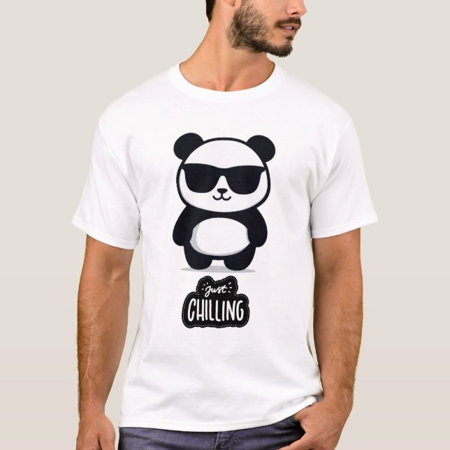 T-shirt Just Chilling Panda Relaxed & Cool Vibes (Devant)