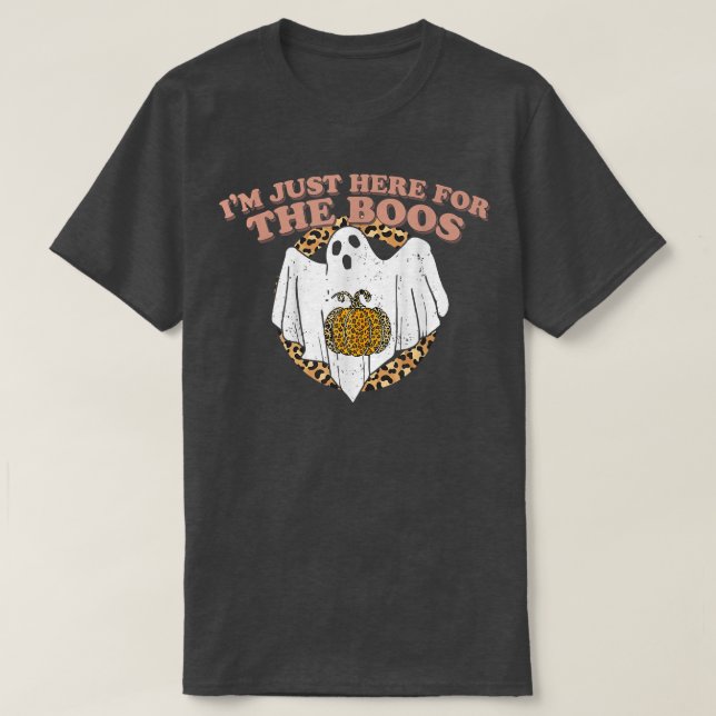T-shirt Just Here For The Boos Funny Ghost Leopard Hallowe (Design devant)