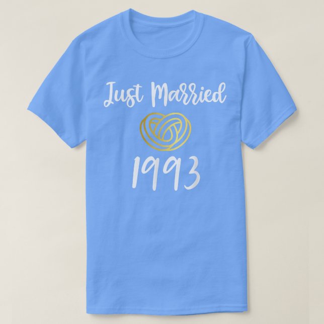 T-shirt Just Married 1993 Marriage s, 29th Wedding Anniver (Design devant)