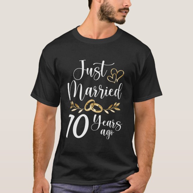 T-shirt Just Married 70Th Married 70 Years Ago Wedding Ann (Devant)