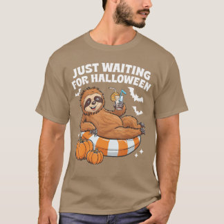 T-shirt Just Waiting For Halloween Cute Lazy Sloth Hallowe