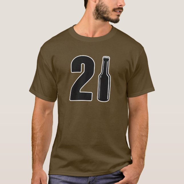 T-shirt Juste anniversaire tourné de bouteille à bière 21 (Devant)