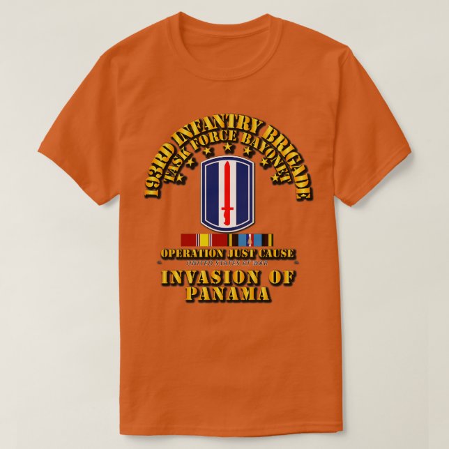T-shirt Juste Cause 193ème Bde w Svc Rubans d'infanterie (Design devant)