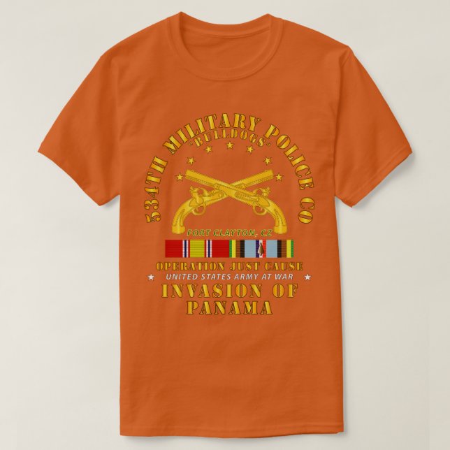 T-shirt Juste Cause 534th Military Police Co Ft Clayton CZ (Design devant)