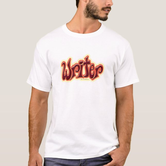 T-shirt Juste Écrivain Rouge Lettré Style amusant (Devant)