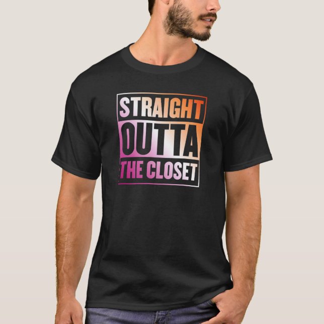 T-shirt Juste En Dehors Du Closet Lesbian Pride Esthétique (Devant)