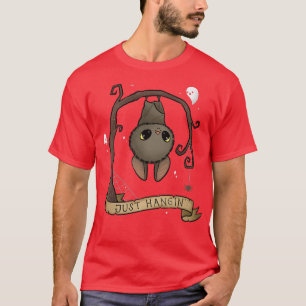 T-shirt Juste Hangin Bat Cute Halloween Animal Éffrayant A