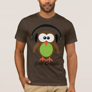 T-shirt Juste hibou de Chillin avec des écouteurs