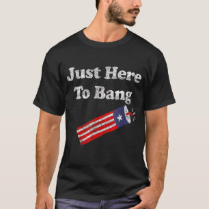 T-shirt Juste ici pour Bang 4 Juillet American Flag Outfit
