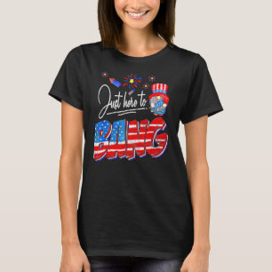 T-shirt Juste ici pour Bang Gnome American Flag Fireworks 
