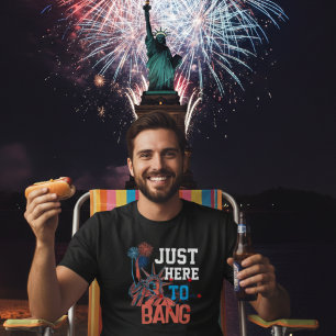 T-shirt Juste ici pour bang graphique drôle 4 juillet