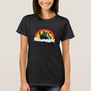 T-shirt Juste ici pour Death Metal Satan Goth Cat Heavy Me