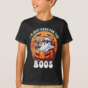 T-shirt Juste Ici Pour Le Boos Ghost Drôle Hommes Femmes H