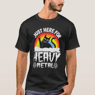 T-shirt Juste ici pour le heavy metal Satan Goth Cat Heavy