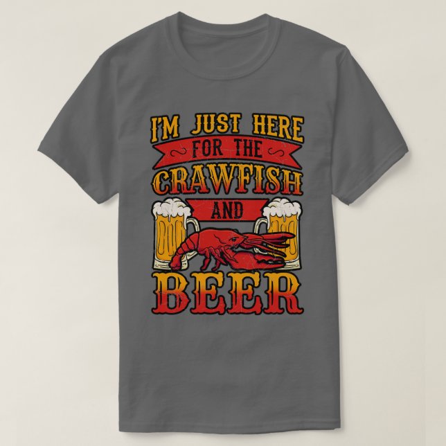 T-shirt Juste Ici Pour Le Poisson-Câble Et La Bière (Design devant)